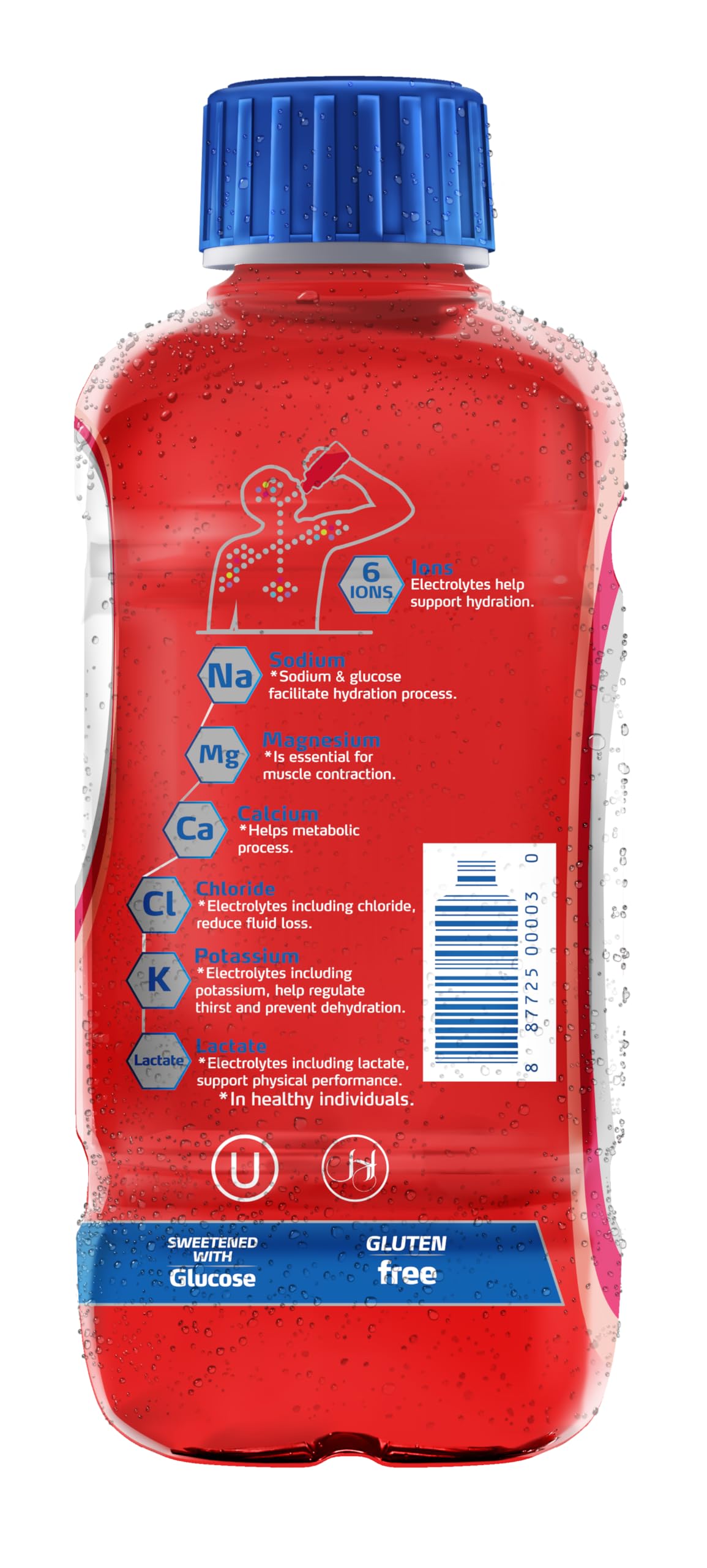 Electrolit Strawberry bottle on the go during a workout break.