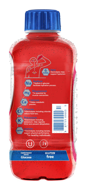 Electrolit Strawberry bottle on the go during a workout break.