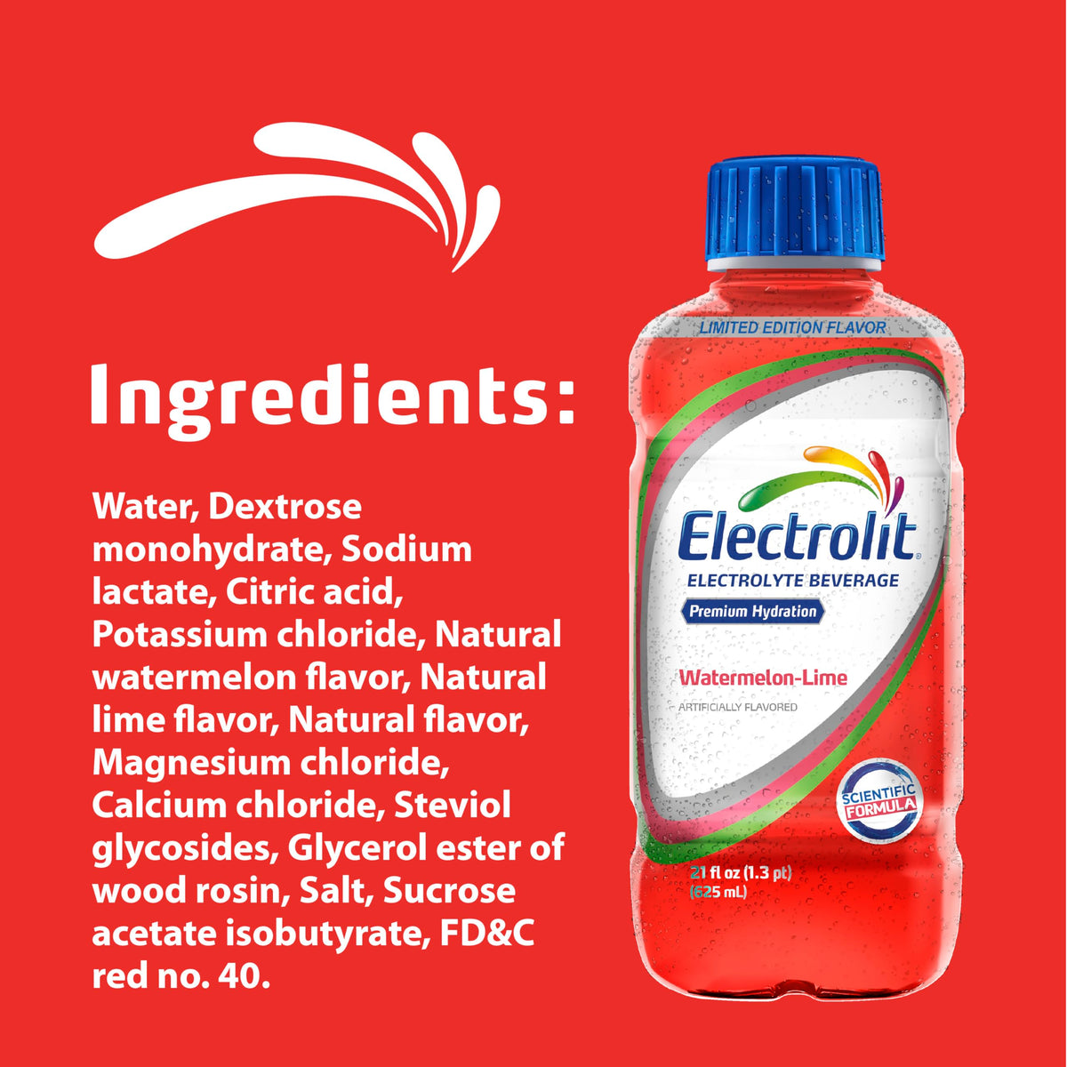 Electrolit Watermelon-Lime bottle in fridge, ready for daily use.