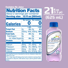 Electrolit Zero Berry Blast pack of 12 bottles for daily hydration