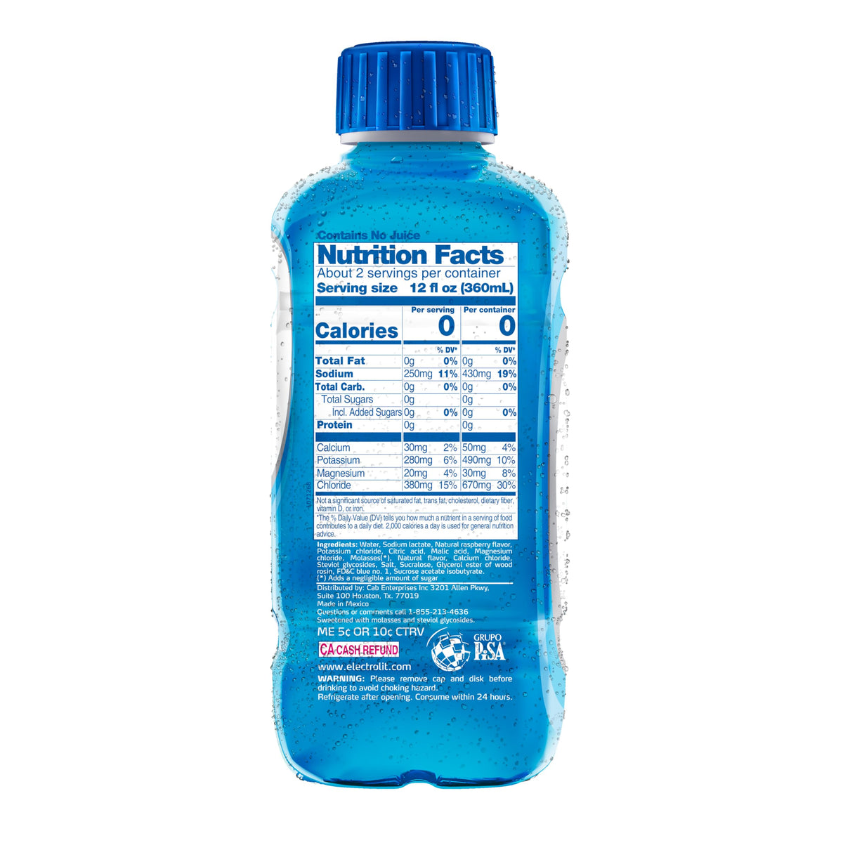 Electrolit Zero blue raspberry with ice for cool hydration