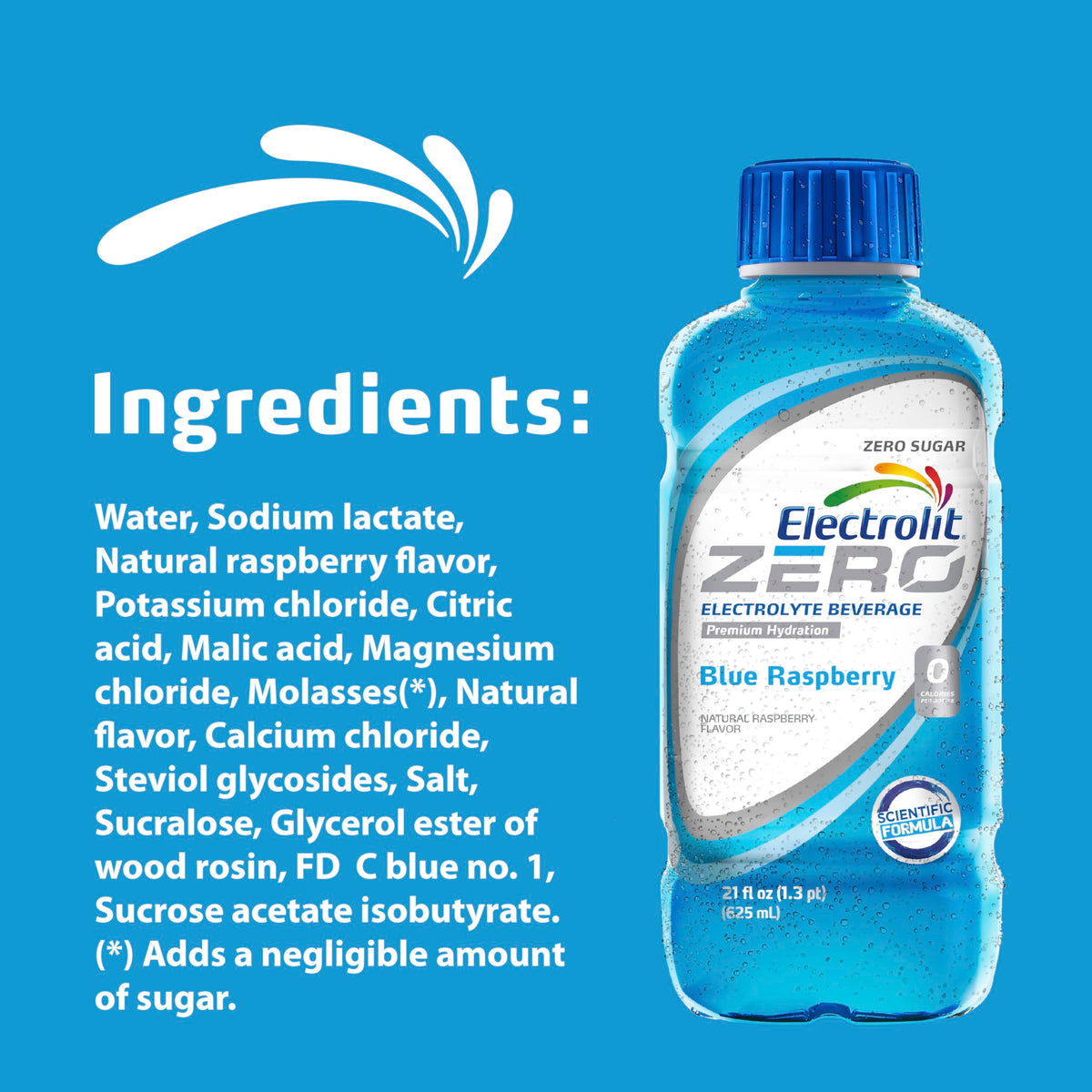 Electrolit Zero blue raspberry pack of 12 bottles for households