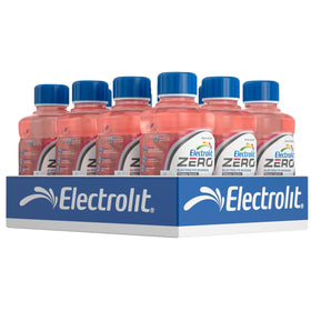 Electrolit Zero strawberry-banana bottle front view for quick hydration.