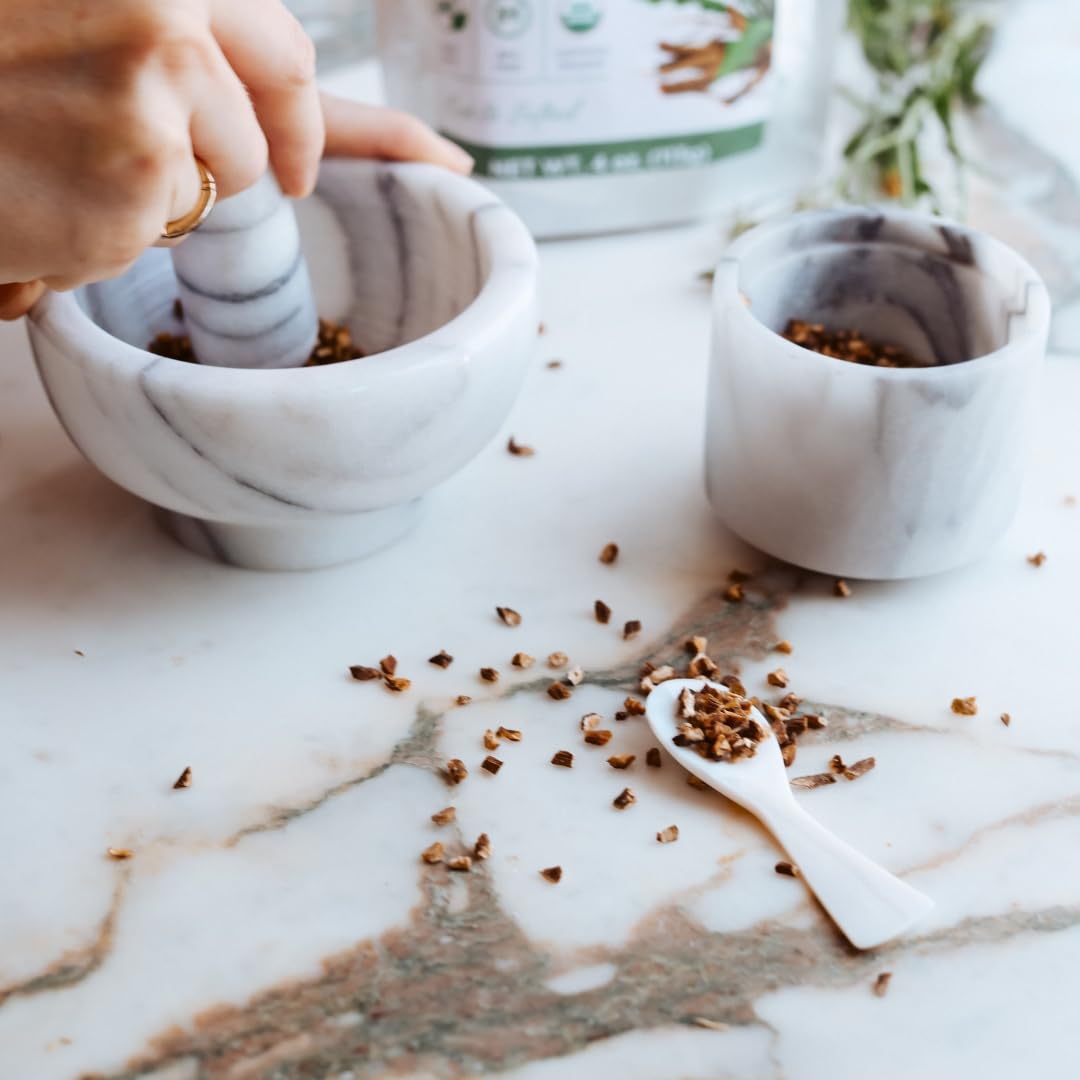Elanen Naturals dandelion root brewing steam releasing warm aroma.