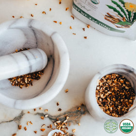 Elanen Naturals Organic Dandelion Root with GMP facility and California packaging.