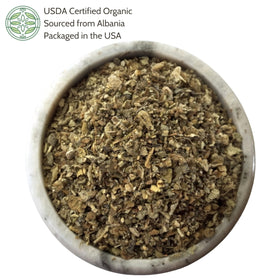 Elanen Naturals dried mullein leaf close-up showing texture and aroma.