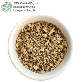 Elanen Naturals elecampane root with light brown color and woody aroma.