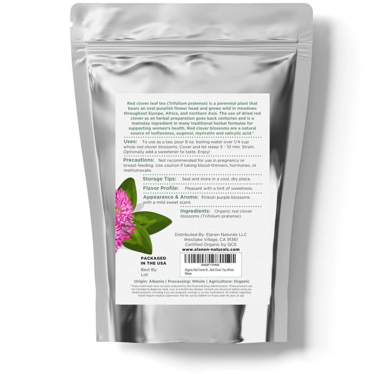 Elanen Naturals close-up red clover blossoms, vibrant and aromatic