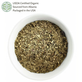 Elanen Naturals dried plantain leaf, cut and sifted for easy infusion.