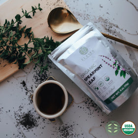 Elanen Naturals Egypt-origin spearmint field highlights organic sourcing and mild sweetness