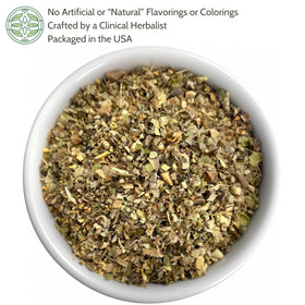 Elanen Naturals loose leaf blend being poured for a lung-friendly cup
