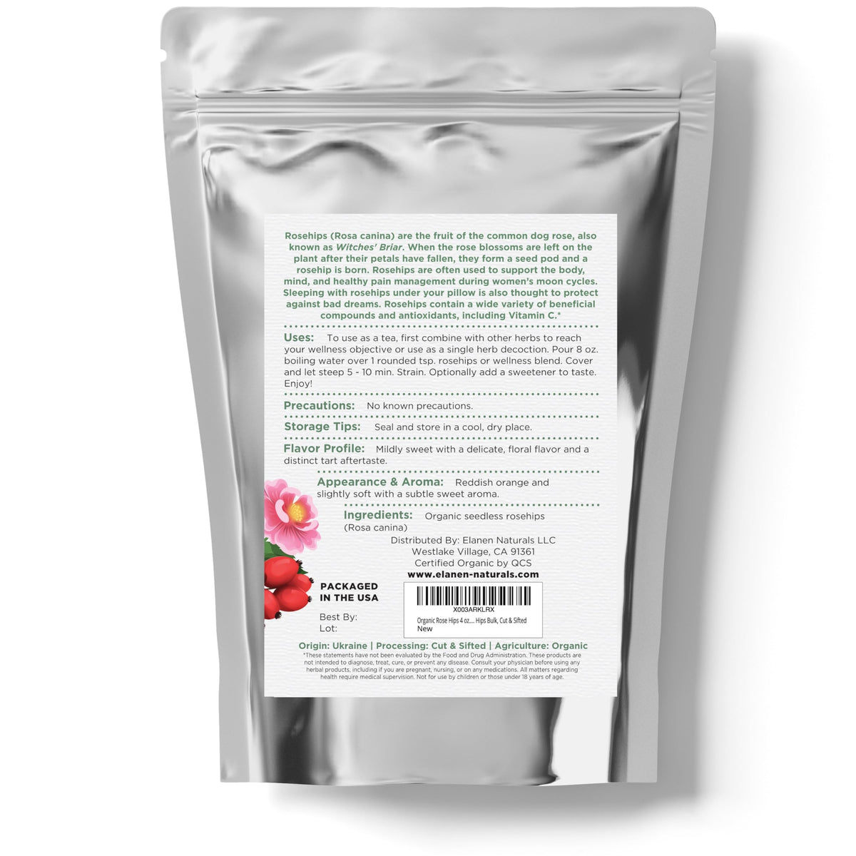 Elanen Naturals organic certifications label, ensuring quality and trusted organic sourcing.