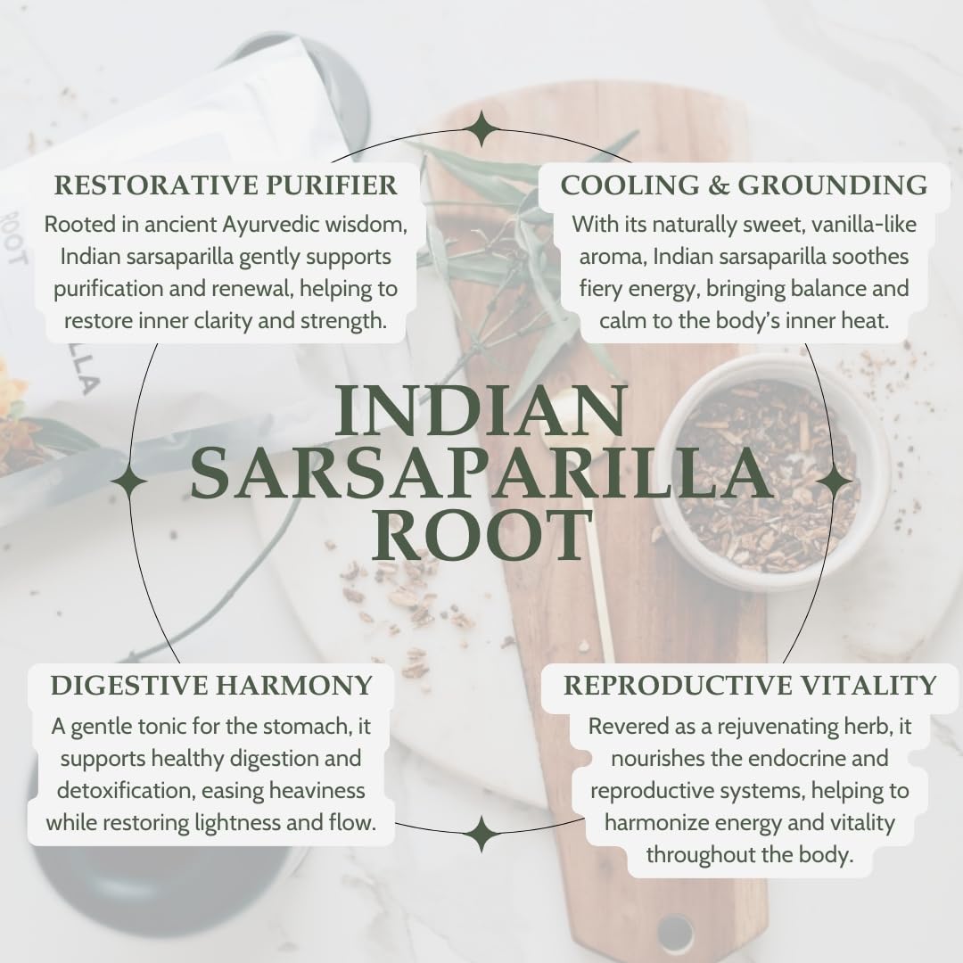 Elanen Naturals sarsaparilla root chips ready for herbal recipes.