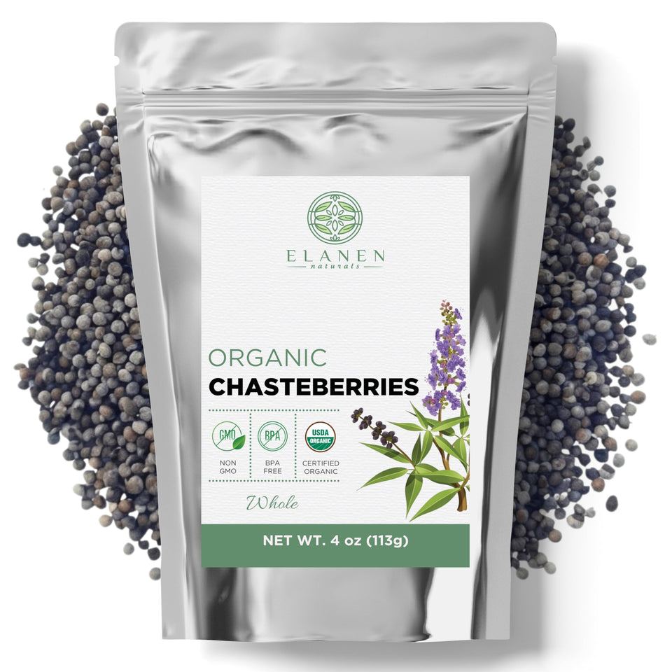 Elanen Naturals Organic Chasteberry bottle front for daily use
