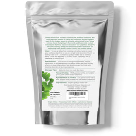 USDA Organic certification seal beside ginkgo leaves by Elanen Naturals.