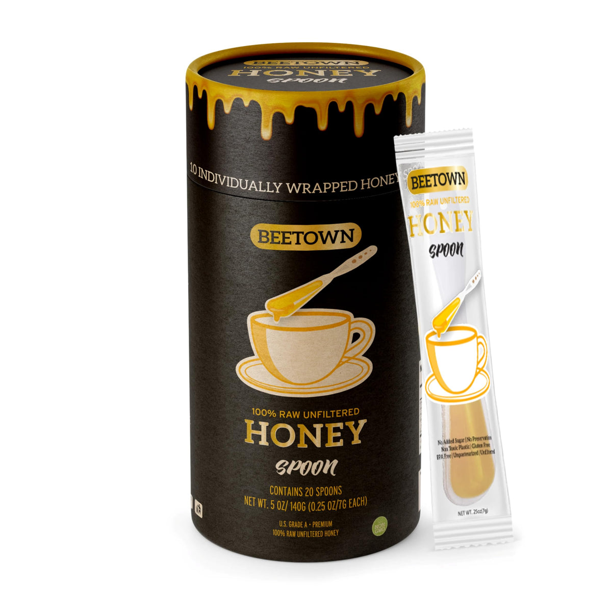 Elephant Park honey spoons 20-pack for travel; convenient, pure sweetness.