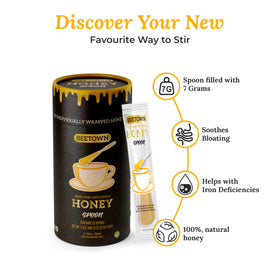 Elephant Park honey spoon dissolves easily in tea or oatmeal.