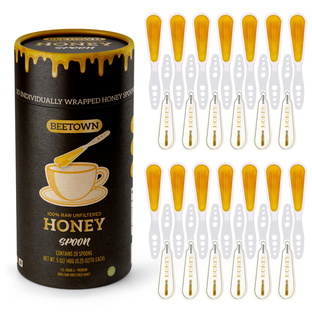 Elephant Park on-the-go honey spoons dissolve quickly in hot drinks.