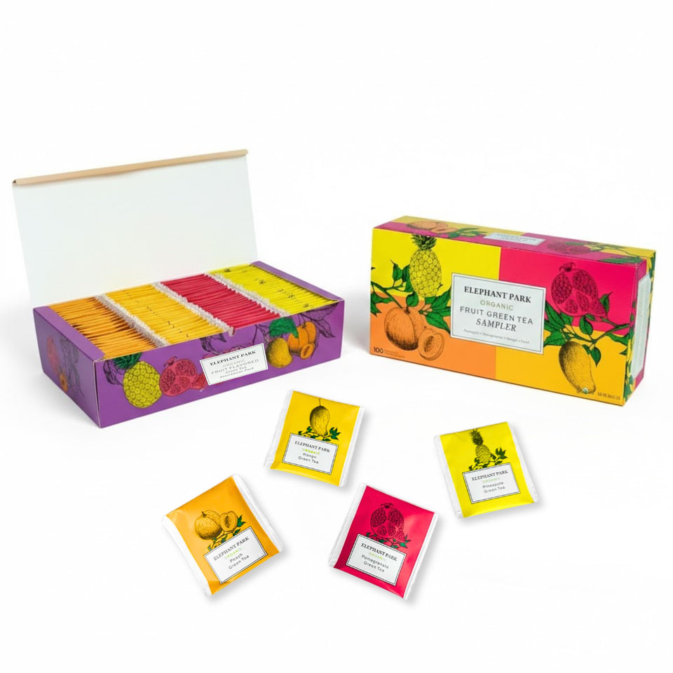 Elephant Park 100-count tea sampler box for daily variety brews