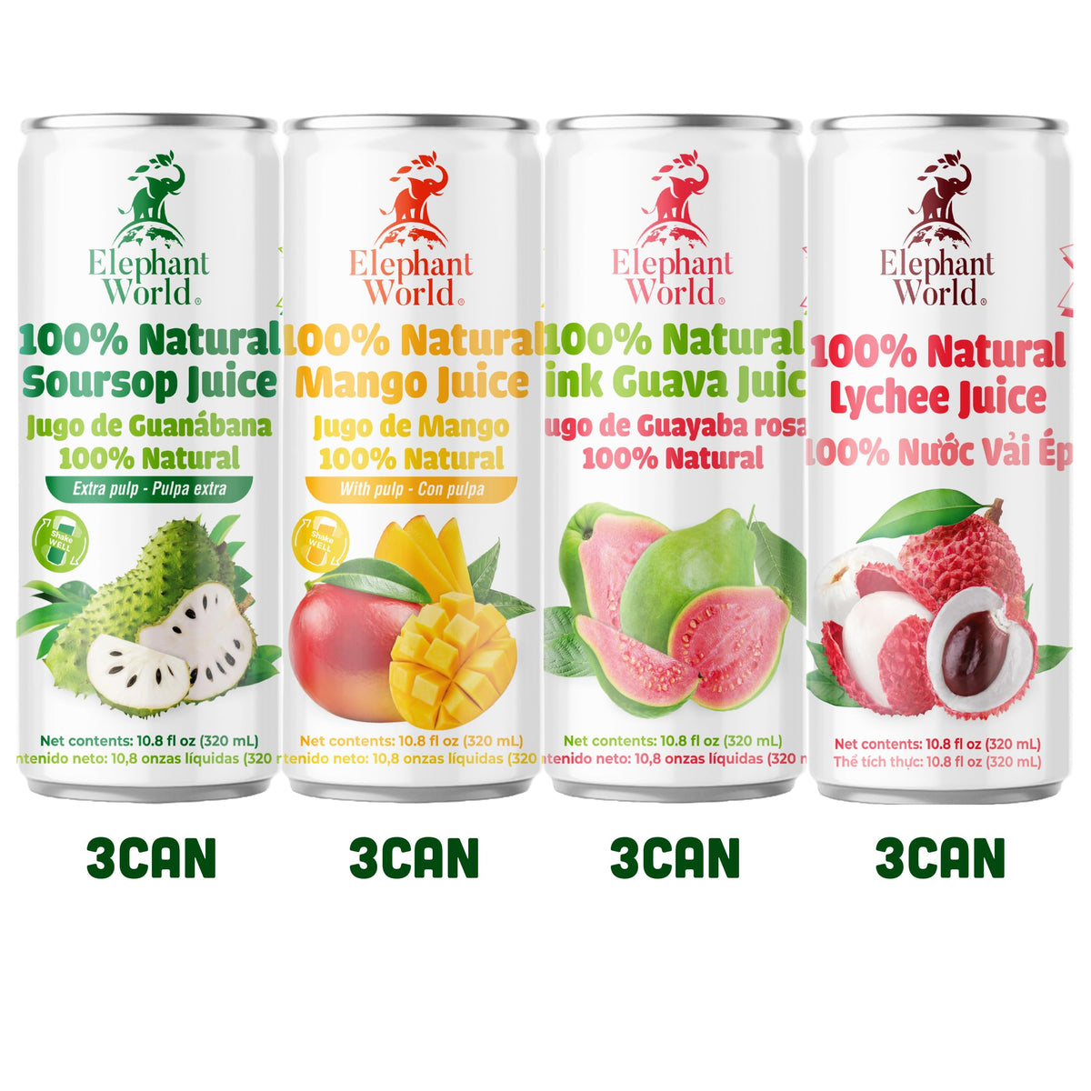 ELEPHANT WORLD Assorted superfruits juice bottle offers variety for quick hydration