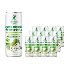 Elephant World soursop juice pour-glass demonstrates ready to drink freshness
