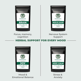 Elephantal Wellness brain tea final presentation with 2oz loose leaf packaging.