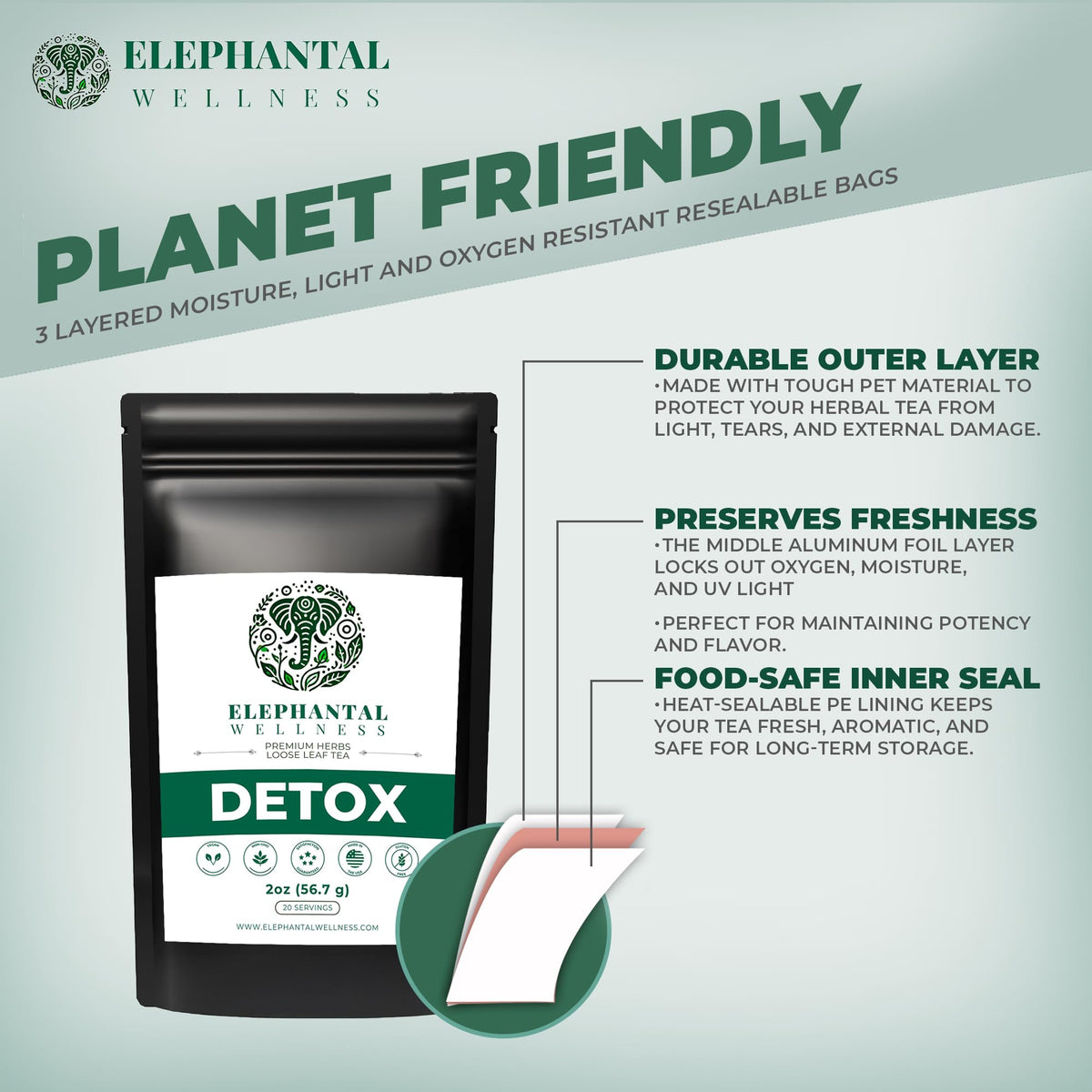 Elephantal Wellness Detox Tea evening ritual with mug and candle