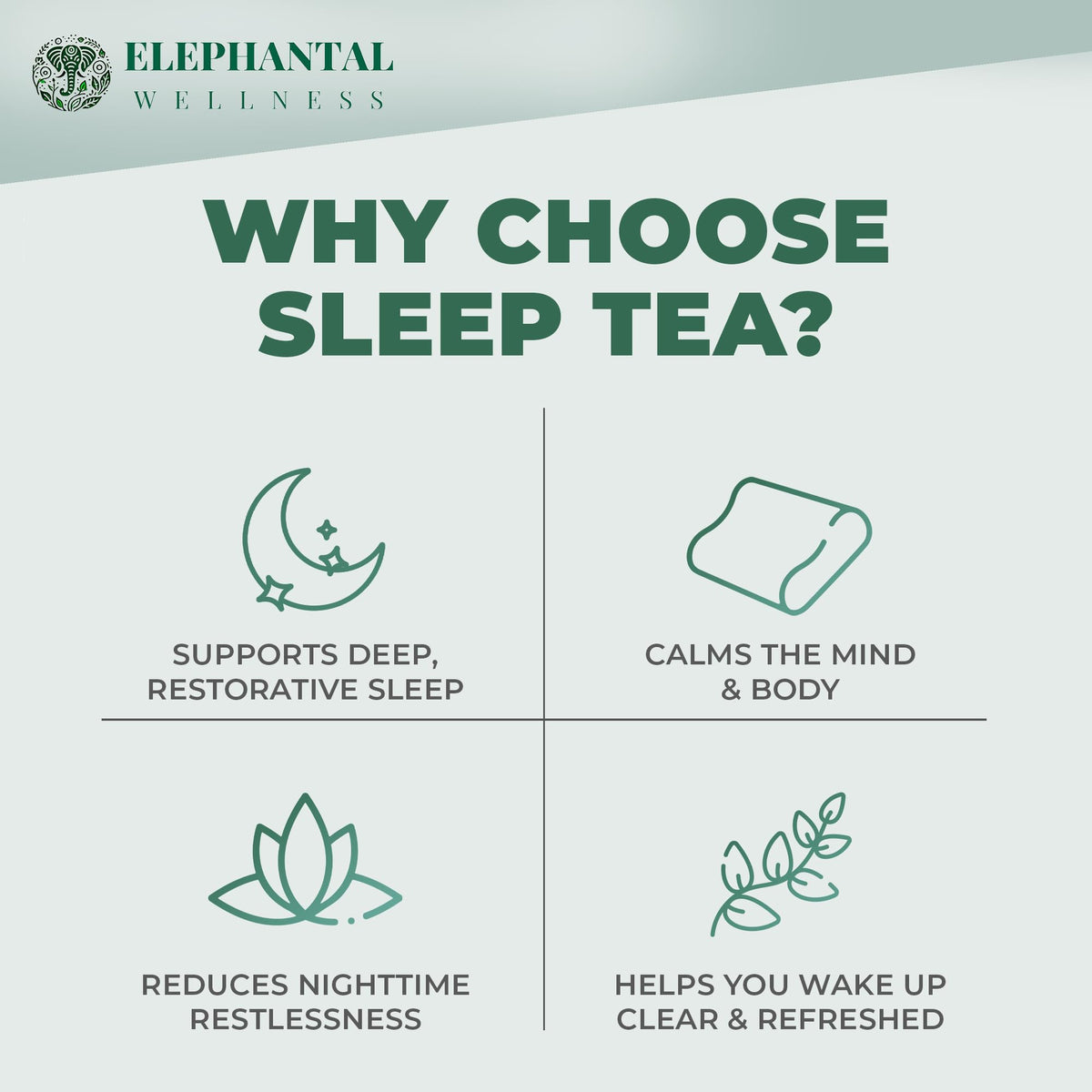 Elephantal Wellness Premium Sleep Tea brewing-cup with soothing aroma.
