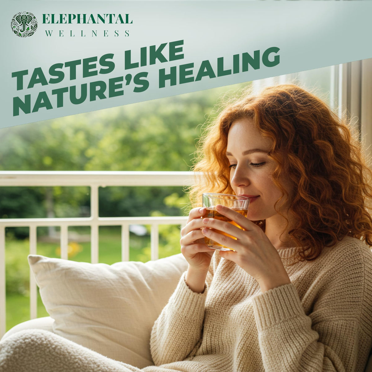 Elephantal Wellness Premium Respiratory Herbal Tea packaging 2oz for convenient daily use.
