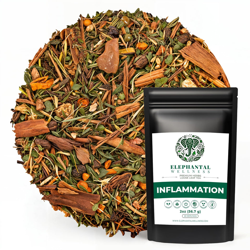Elephantal Wellness Premium tea packaging close-up highlights handcrafted quality.
