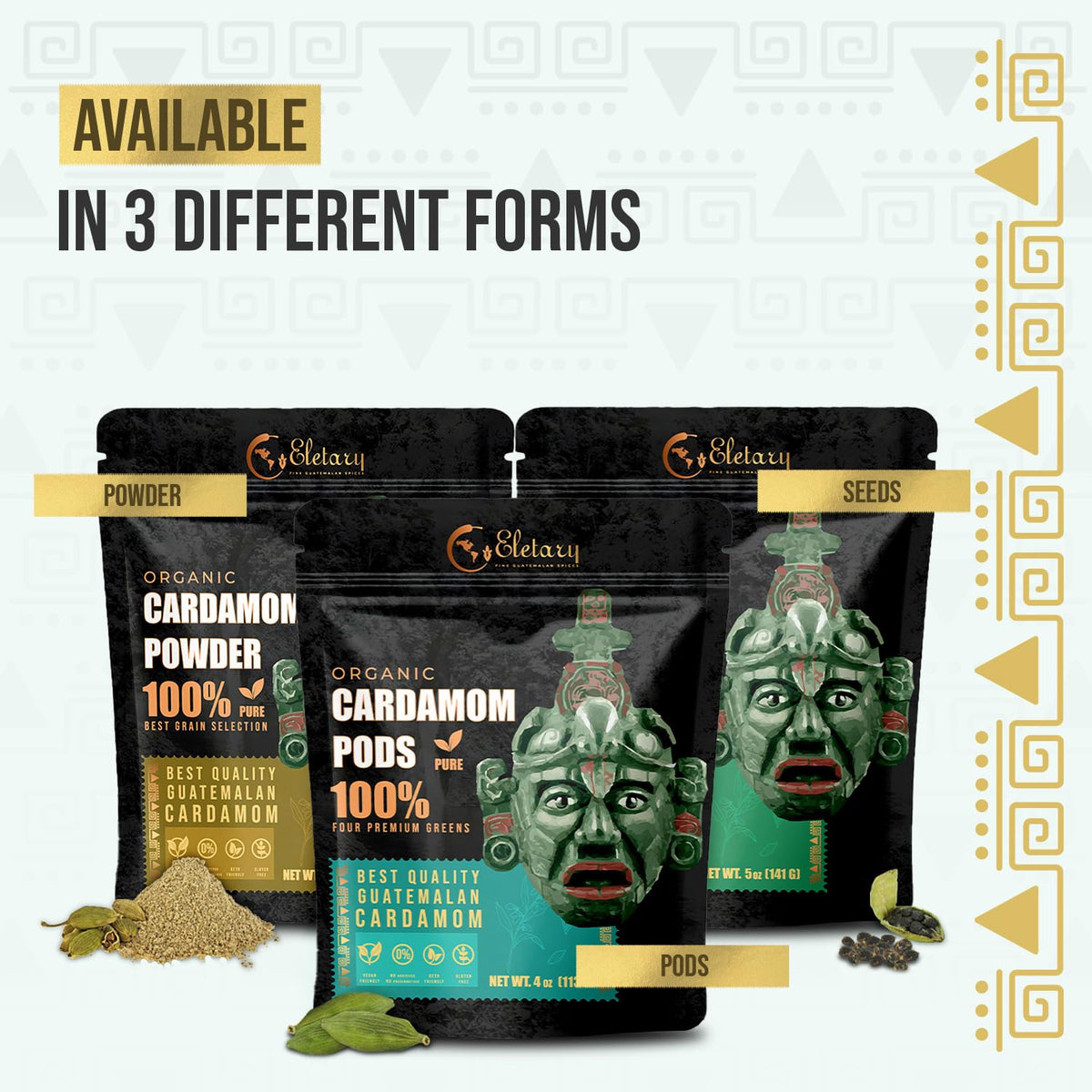 Eletary cardamom pods sunlit heritage evokes ethical sourcing and rich flavor.