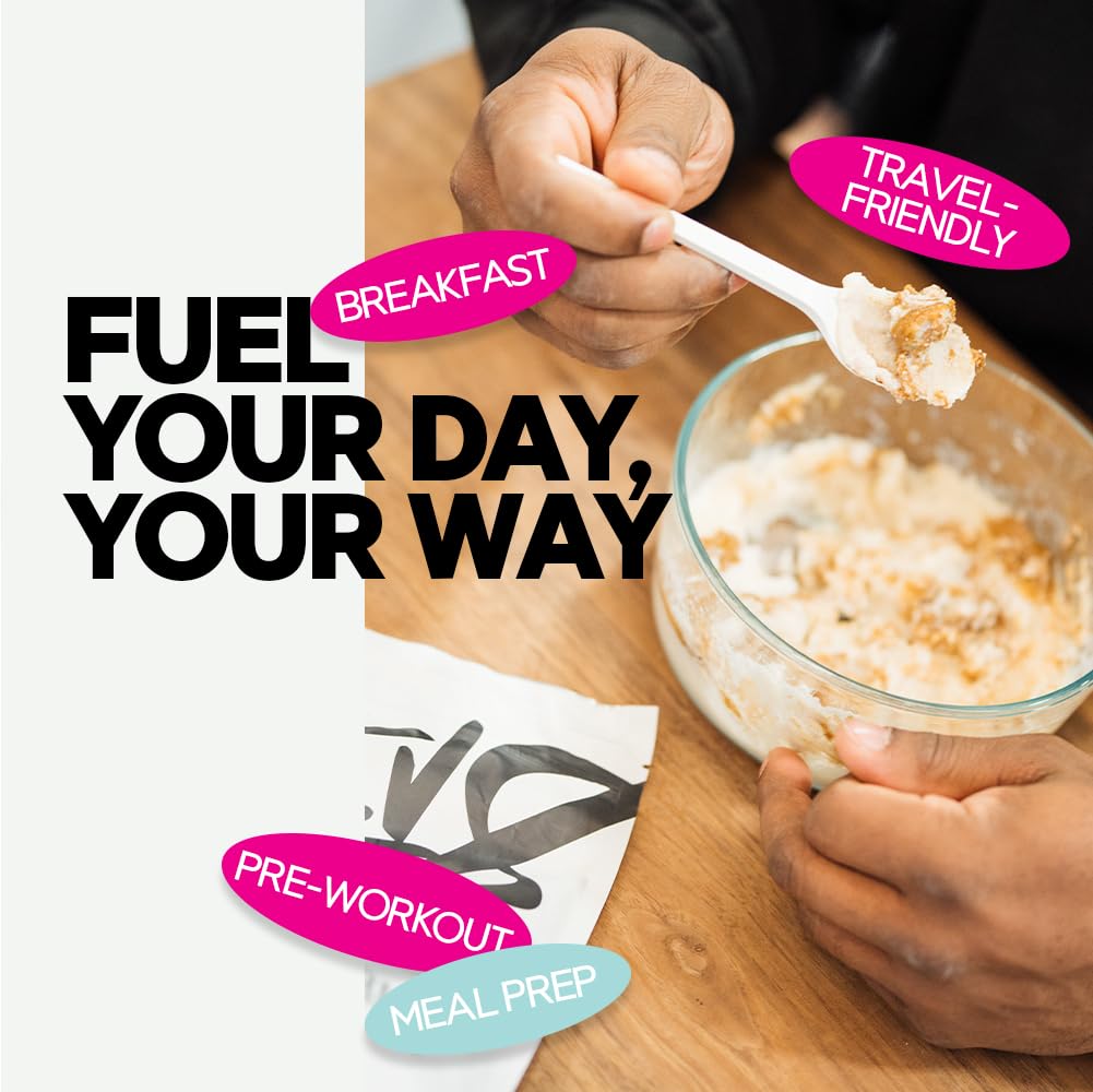 Elev8 Creamy Rice Apple Pie ingredients and bowl scenes highlight versatility.