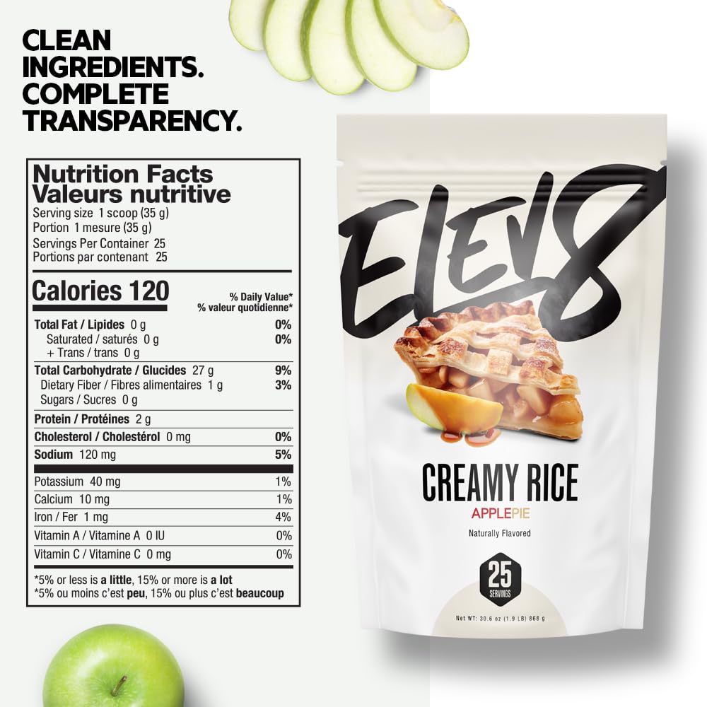 Elev8 Creamy Rice Apple Pie prepared bowl for quick, macro-friendly meals.