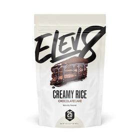 Elev8 Creamy Rice Chocolate Cake packaging shows convenient, macro-friendly fuel.