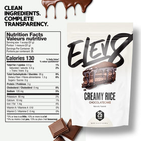 Elev8 Creamy Rice Chocolate Cake prepared serve presents quick, creamy dessert-ready option.