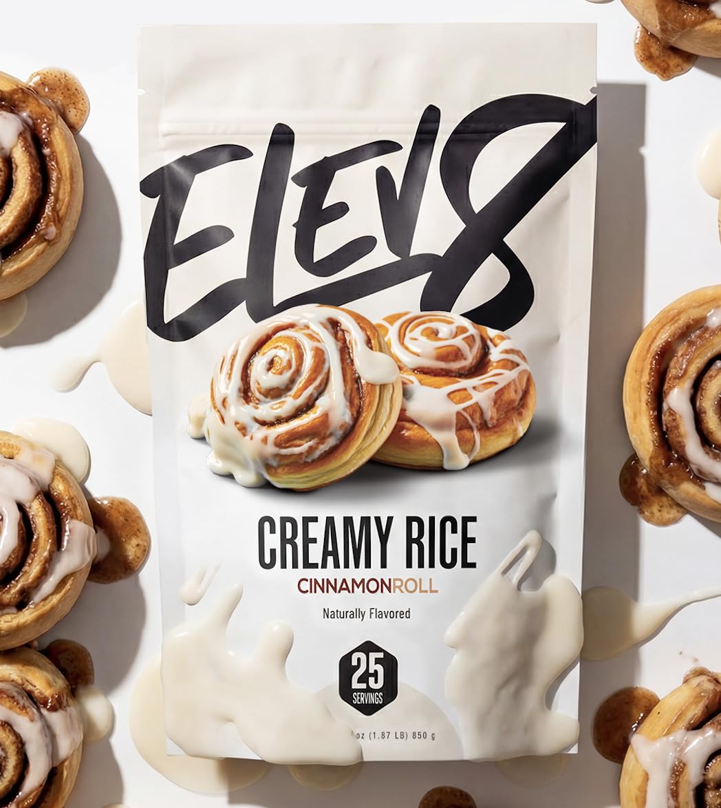 Elev8 Creamy Rice Cinnamon Roll aroma signals a cozy, inviting start.