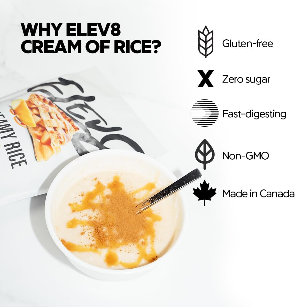 Elev8 Creamy Rice Cinnamon Roll texture shows silky smooth mix for easy prep.