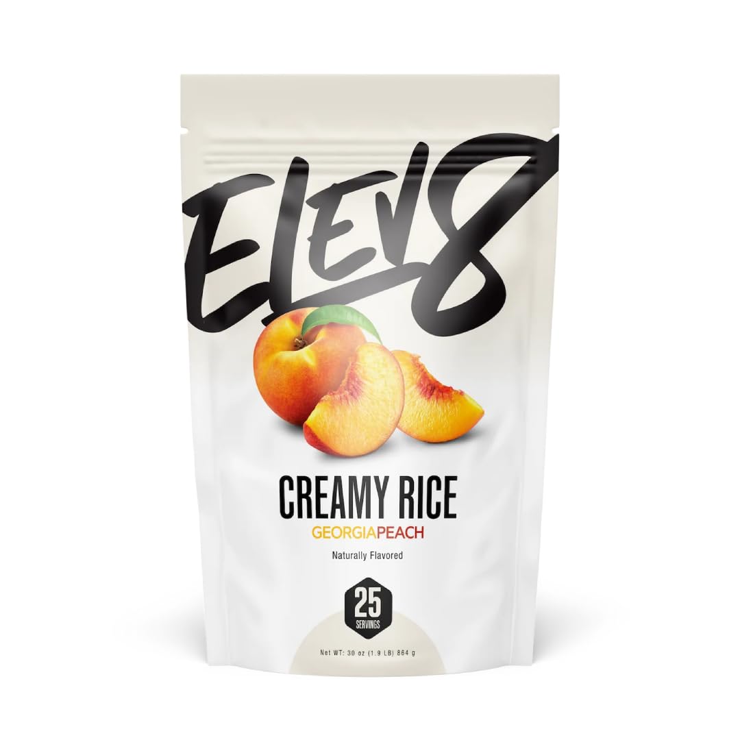 Elev8 Creamy Rice Georgia Peach ready bowl for quick, flavorful fueling