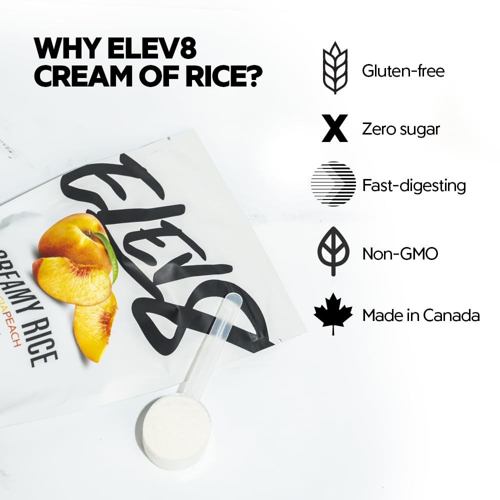 Elev8 Creamy Rice Georgia Peach serving idea for easy meal variety
