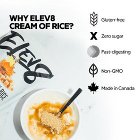 Elev8 Creamy Rice close-up texture showing fluffy, creamy grains