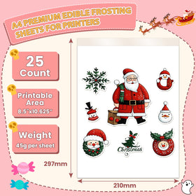 ELFLUENT 25-count edible paper pack ideal for multi-sheet cake projects.