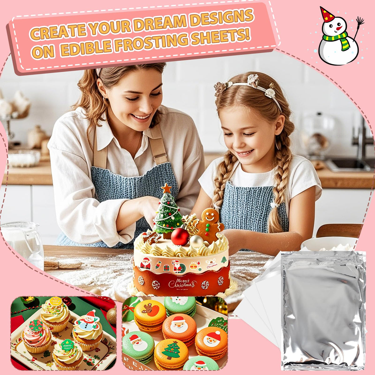 ELFLUENT frosting sheets for cakes create clean, crisp edible decorations.