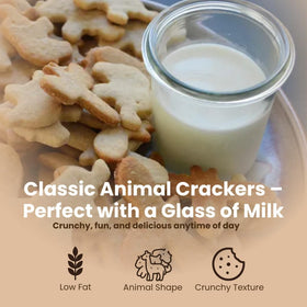 ELI&VAL Animal Crackers close-up, convenient grab-and-go snack for school or home.