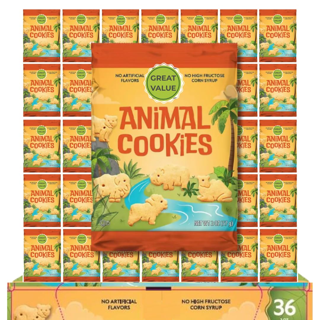 ELI&VAL Classic Animal Crackers 36-pack for easy lunchboxes and on-the-go snacking.