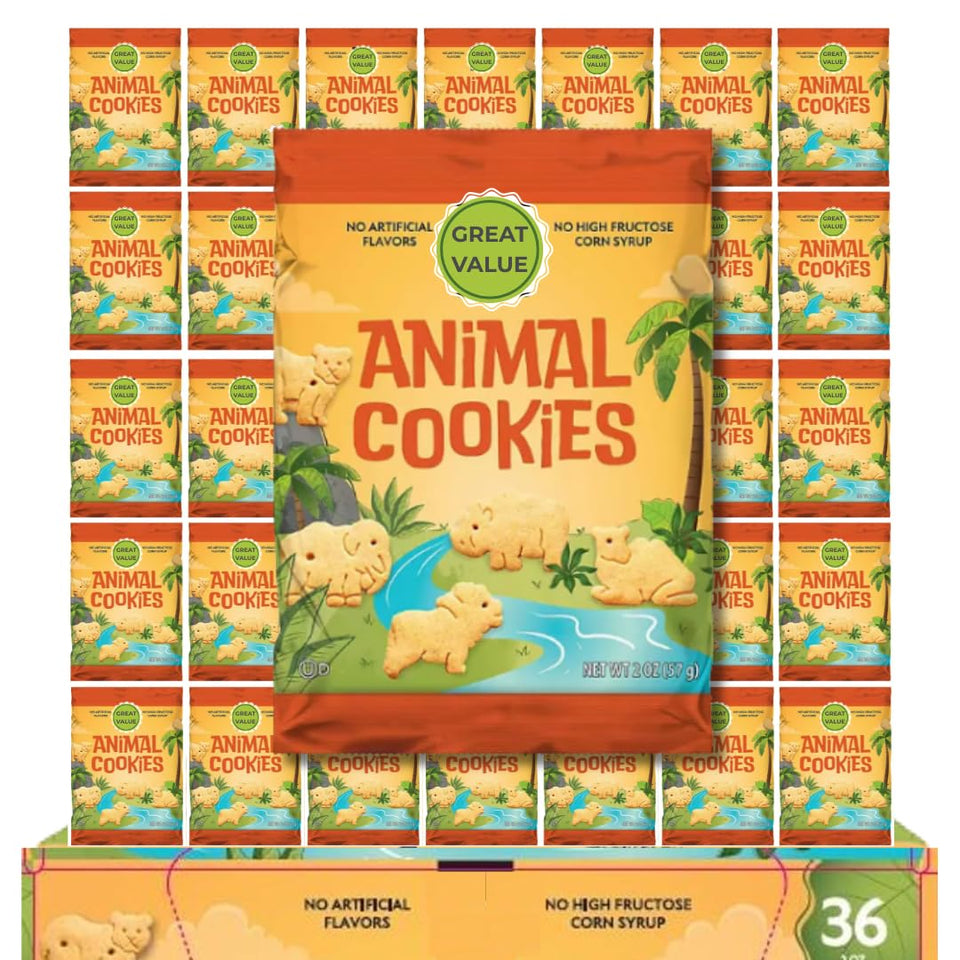 ELI&VAL Classic Animal Crackers 36-pack for easy lunchboxes and on-the-go snacking.