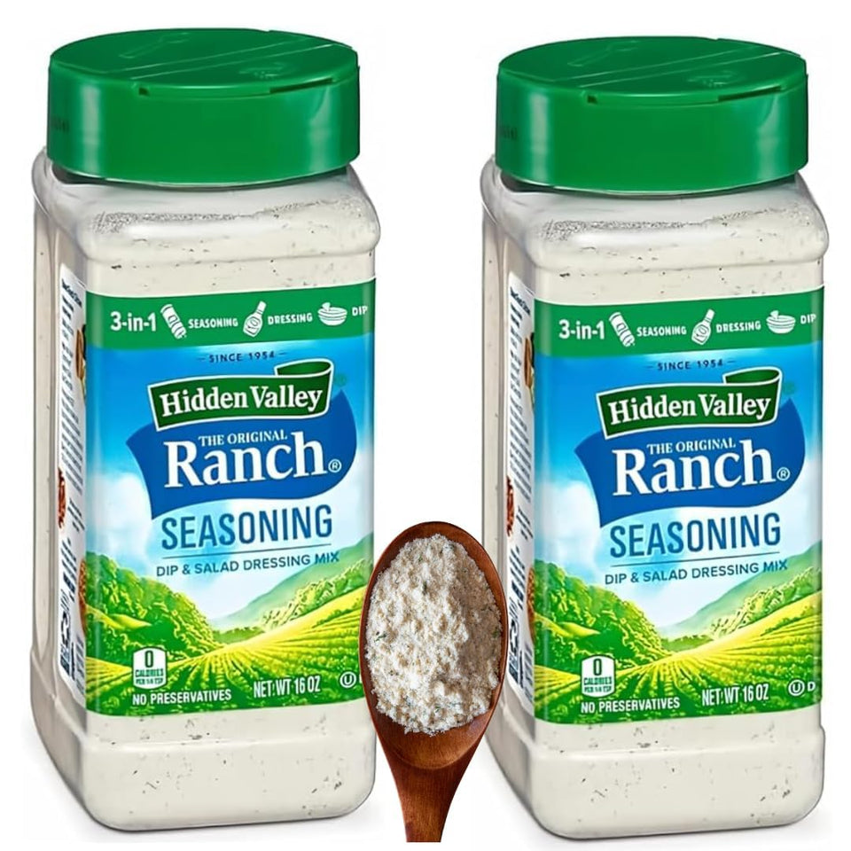 ELI&VAL Hidden Valley Ranch dressing mix bottle front boosts salads with classic ranch flavor.