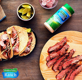 ELI&VAL Hidden Valley Ranch mix added to sour cream for dips.