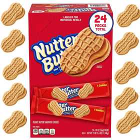 ELI&VAL Nutter Butter cookies 24-pack on the package, ideal for on-the-go snacking.