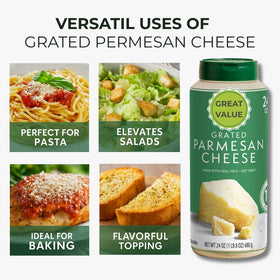 ELI&VAL parmesan cheese grated topping for pizzas with rich nutty notes.
