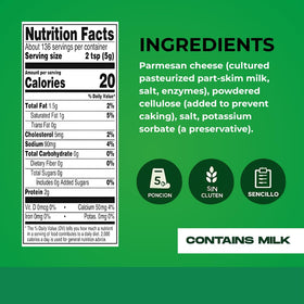 ELI&VAL grated parmesan supports keto-friendly flavor without extra prep.